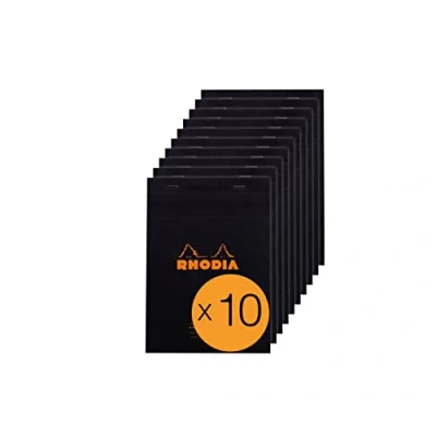 Afbeelding van RHODIA 164009C Notitieblok, geniet, vergadernr. 16, zwart, A5, voorgedrukt, datum/notities/actie, 80 vellen afneembaar, papier Clairefontaine wit, g/m², 10 stuks