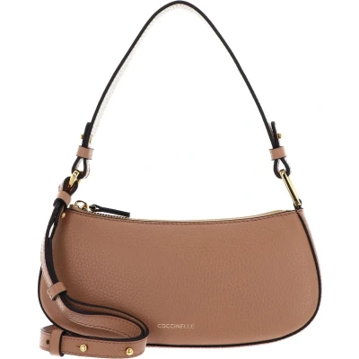 Afbeelding van COCCINELLE Leren Schoudertas Avondtas Merveille Mini Bag Skin Lichtbruin
