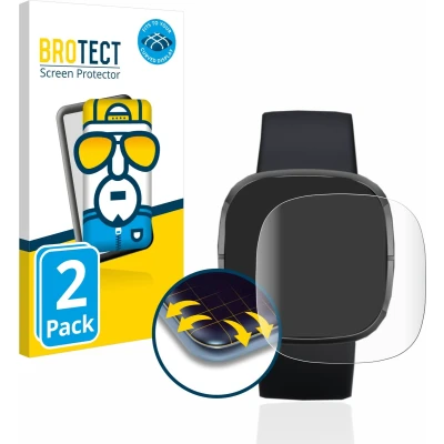 Afbeelding van BROTECT Screenprotector voor Fitbit Sense Folie Beschermfolie transparant volledig dekking (2 Stuks)