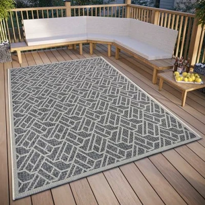 Afbeelding van Binnen en buitenkleed Eru 63x120cm Grijs 123vloerkleed.nl is de online webshop voor vloerkleden woonaccessoires.