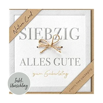 Afbeelding van bsb Verjaardagskaart voor de 70e verjaardag Nature Card Duurzame Verjaardagskaarten met envelop vrouwen en mannen Wenskaart 15,5 x cm