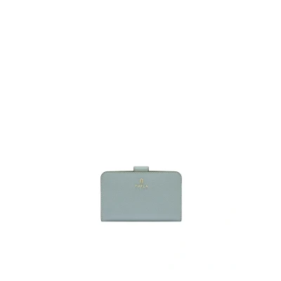 Afbeelding van FURLA Leren Portemonnee Camelia Compact Wallet Nuvola Lichtblauw