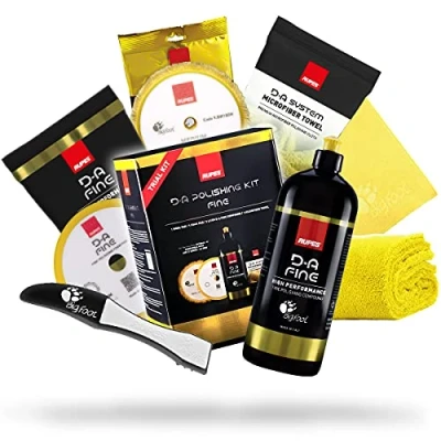Afbeelding van detailmate Rups Trial Kit: D A Fine Polijstmiddel 1L + Polijstspons fijn Wol polijstpad polijstdoek geel Claw Pad Tool Superzachte Accessoires voor de perfecte autopolijsting