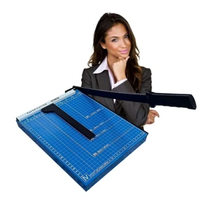 Afbeelding van Ediesi, Slijpmachine, A4, papiersnijder, guillotine, voor thuis, A4 vellen, schaar kantoor, professioneel, handmatig, maximale precisie, 3 kleuren beschikbaar (blauw)