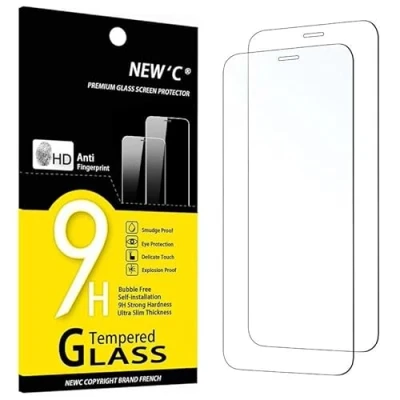 Image de NEW&#039;C Lot de 2, Verre Trempé pour iPhone 12, 12 Pro (6.1), Film Protection écran Anti Rayures sans Bulles d&#039;air Ultra Résistant (0,33mm HD Transparent) Dureté 9H Glass