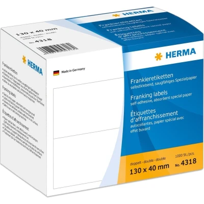 Afbeelding van HERMA Frankeer etiketten dubbel 130x40 1000 St.