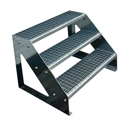 Afbeelding van Kaminbau Mierzwa Roostertrap, vrijstaand, 3 treden, premium kwaliteit, breedte 600 mm, hoogte 57 cm, weerbestendig, voor de tuin
