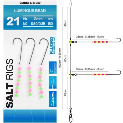 Afbeelding van Spro Salt Rig 21 Luminous Beads #6 Zeevis onderlijn
