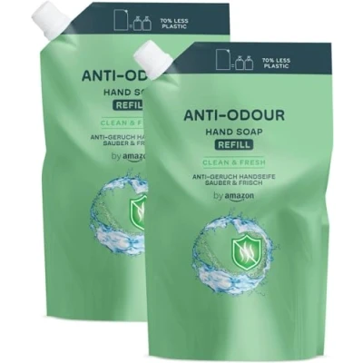 Afbeelding van by Amazon 2 x 1000 ml anti geur handzeep navulverpakking