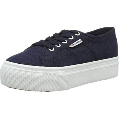 Afbeelding van Superga 2790 Linea Updown Flatform sneakers, blauw (navy offwhite), 41,5 EU, marineblauw/offwhite