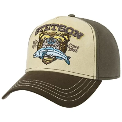 Afbeelding van Stetson Car Club Trucker Pet voor dames/heren, snapback met klep zomer/winter, beige/bruin, 57 61, Beige bruin