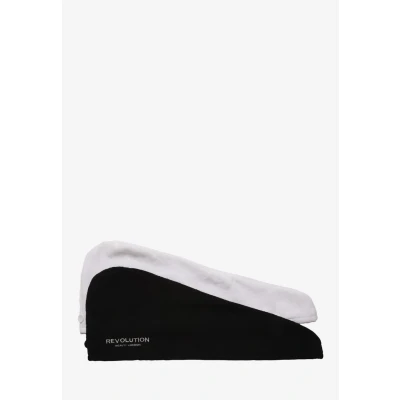 Afbeelding van Revolution Haircare HAIR 2PK Microfibre WRAP Haarset, Maat: One Size, Black/white