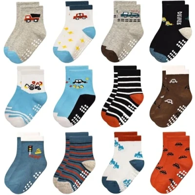 Afbeelding van Yafane 12 paar kleurrijke ademende katoenen sokken van 0 7 jaar voor baby&#039;s, uniseks, meisjes en jongens, ideaal cadeau, Veelkleurig 11