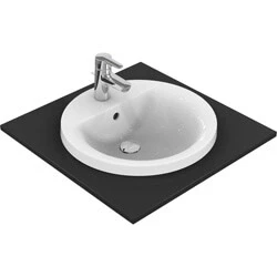 Afbeelding van Ideal Standard Connect inbouwwastafel rond (Ø48cm) wit 1 kraangat, met