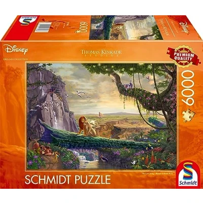 Afbeelding van Schmidt Spiele 57396 puzzel Thomas Kinkade, Disney, The Lion King, Return to Pride Rock​, 6000 stukjes, zwart