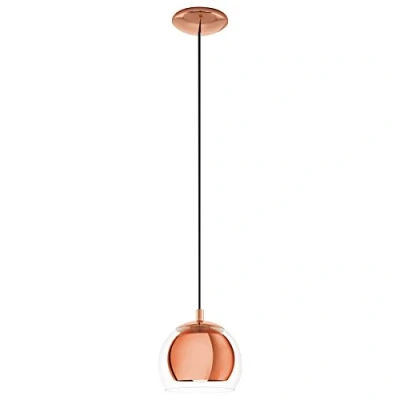 Afbeelding van EGLO Rocamar hanglamp E27 1 Lichts Ø19 cm glas Koperkleurig
