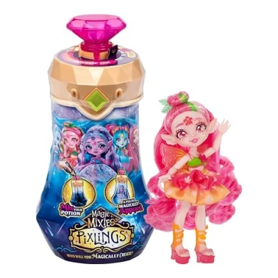 Afbeelding van Pixlings Magic Mixies Faye, de fee Pixling. Bereid een toverdrank voor om prachtige pixling van 16,5 cm in fles te laten verschijnen!