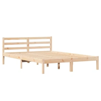 Afbeelding van vidaXL Bedframe met Hoofdbord 140x220 cm Massief Hout Grenen
