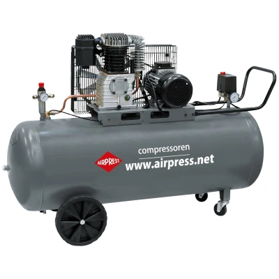 Afbeelding van Airpress Compressor HK 600/200 4 Pk 400 V Ketelinhoud: 200 liter Elektrisch 125 kg 8 10 bar 1400 rpm Op Wielen Niet Olievrij