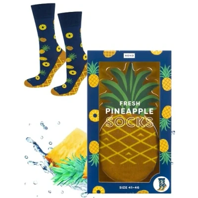 Afbeelding van soxo LGBT vlag grappige damessokken cadeau heren fantasie sokken geschenken 2 maten, Ananas