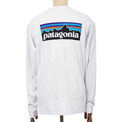 Afbeelding van Patagonia LOGO TEE Longsleeve, Heren, Maat: Medium, White