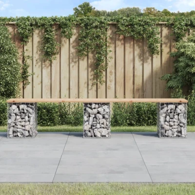 Afbeelding van Tuinbank Schanskorfontwerp 203x31x42 cm massief grenenhout