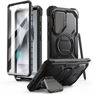Afbeelding van Armorbox geschikt voor Samsung Galaxy S25 Ultra hoesje met screen protector Zwart