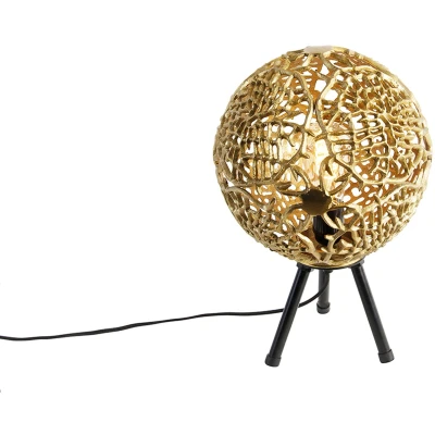 Afbeelding van QAZQA Art deco tafellamp tripod goud Maro