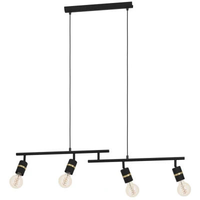 Afbeelding van EGLO Lurone Hanglamp E27 100 cm Zwart/Goud