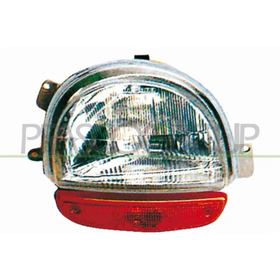 Afbeelding van PRASCO RN0254833 Koplampen rechts H4 geel Met knipperlamp voor rechtsrijdend verkeer lamphouder Zonder afregelmotor LWR RENAULT: TWINGO 1