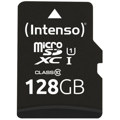 Afbeelding van Intenso microSDXC kaart 128 GB, prestatie, klasse 10, U1 90 MB/s, (W) 10 SD adapter, blisterverpakking