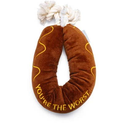 Afbeelding van Beeztees hondenspeeltje barbecueworst met touw 60x7x7cm hond