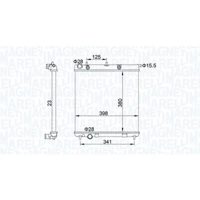 Afbeelding van MAGNETI MARELLI 350213153700 Radiateur 380 398 23 Koelribben mechanisch gelast CITROËN: C3 I Hatchback, C2 II, PEUGEOT: 2008 Estate