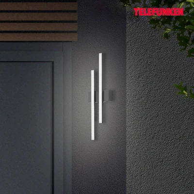Afbeelding van LED buitenwandlamp Graz direct 2 lamps zwart