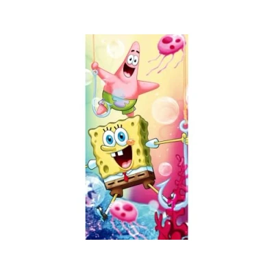 Afbeelding van Jerry Fabrics Sponge Bob badstof badhanddoek 70 x 140 cm Friends 012