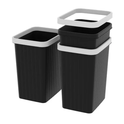 Afbeelding van 8,2L * 3 set prullenbakken, prullenbak, prullenbakken voor badkamers, keukens, thuiskantoren, slaapzalen zwart