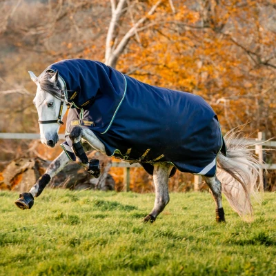 Image de Rambo by Horseware Chemise Turnout Duo Force 2.0 Marine/Teal 115/168
