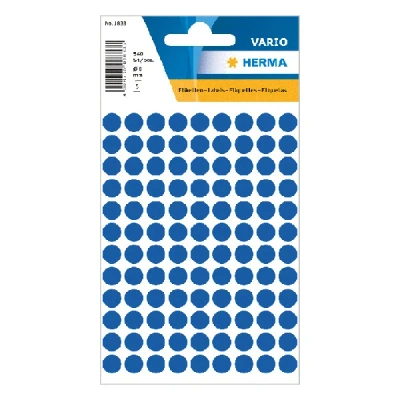 Image de HERMA étiquettes multi usages, diamètre: 8 mm, bleu foncé rondes, petit emballage contenu: 540 1833