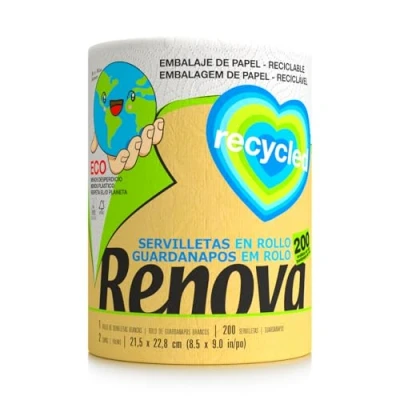 Afbeelding van Renova Gigarollo milieuvriendelijke gerecyclede keukenrollen 1 gigablo komt overeen met 10 gerecycled en Ecolabel gecertificeerd papier