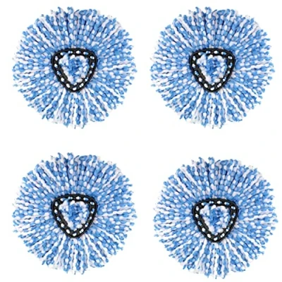 Afbeelding van WANGCL Set van 4 reservekoppen voor O Cedar EasyWring RinseClean roterende mop microvezel 2 tanksysteem (blauw)