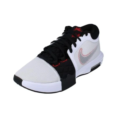 Afbeelding van Nike Performance Lebron Witness Basketbalschoenen, Heren, Maat: 45.5, White/black/university red Textiel/ synthetisch
