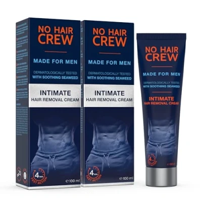 Afbeelding van 2 x NO HAIR CREW Premium Ontharingscrème Voor Mannen Zachte Ontharing de Intieme Delen (2 100 ml)