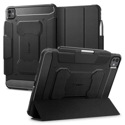 Afbeelding van Spigen Rugged Armor Pro Hoes Geschikt voor Apple iPad 11 (2024) Book Case met Standaard Zwart