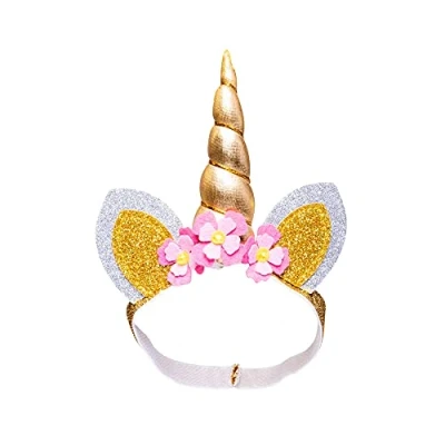 Afbeelding van Heless Poppenhaardband Unicorn Junior Goud 35 45 Cm
