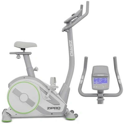 Afbeelding van Zipro Rave Hometrainer Elektromagnetische Fiets, Hartslagsensoren, Gemakkelijk te transporteren, Antislippedalen, Flessenhouder, Homegym, Stabiele structuur, Max. gebruikersgewicht 120 kg, wit en groen