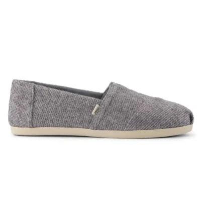 Afbeelding van TOMS Alpargata Heritage Platte canvas schoenen voor meisjes, Ultiem glanzend grijs gebreid
