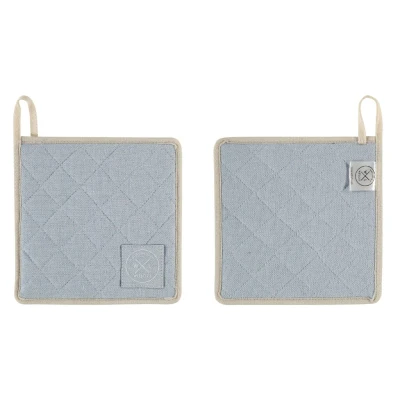Afbeelding van Witloft Gerecycled Katoen Pannenlappen (2 st.) Hemelblauw
