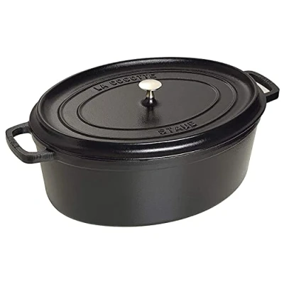Image de Staub 1103125 Cocotte Ovale Noire Mat 31 cm