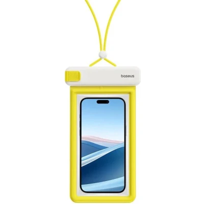 Afbeelding van Baseus IPX8 DeepDive Waterdichte Telefoonhoes tot 7.2 Inch Geel / Wit