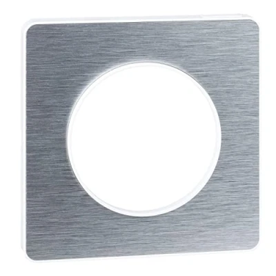 Afbeelding van Schneider Electric S520802J Odace Touch plaat van geborsteld aluminium, 1 stuk, wit